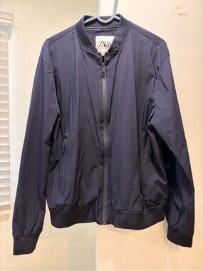 Zara Men’s Navy Bomber Jacket